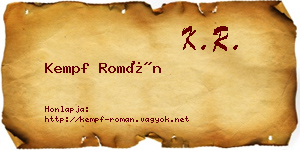 Kempf Román névjegykártya